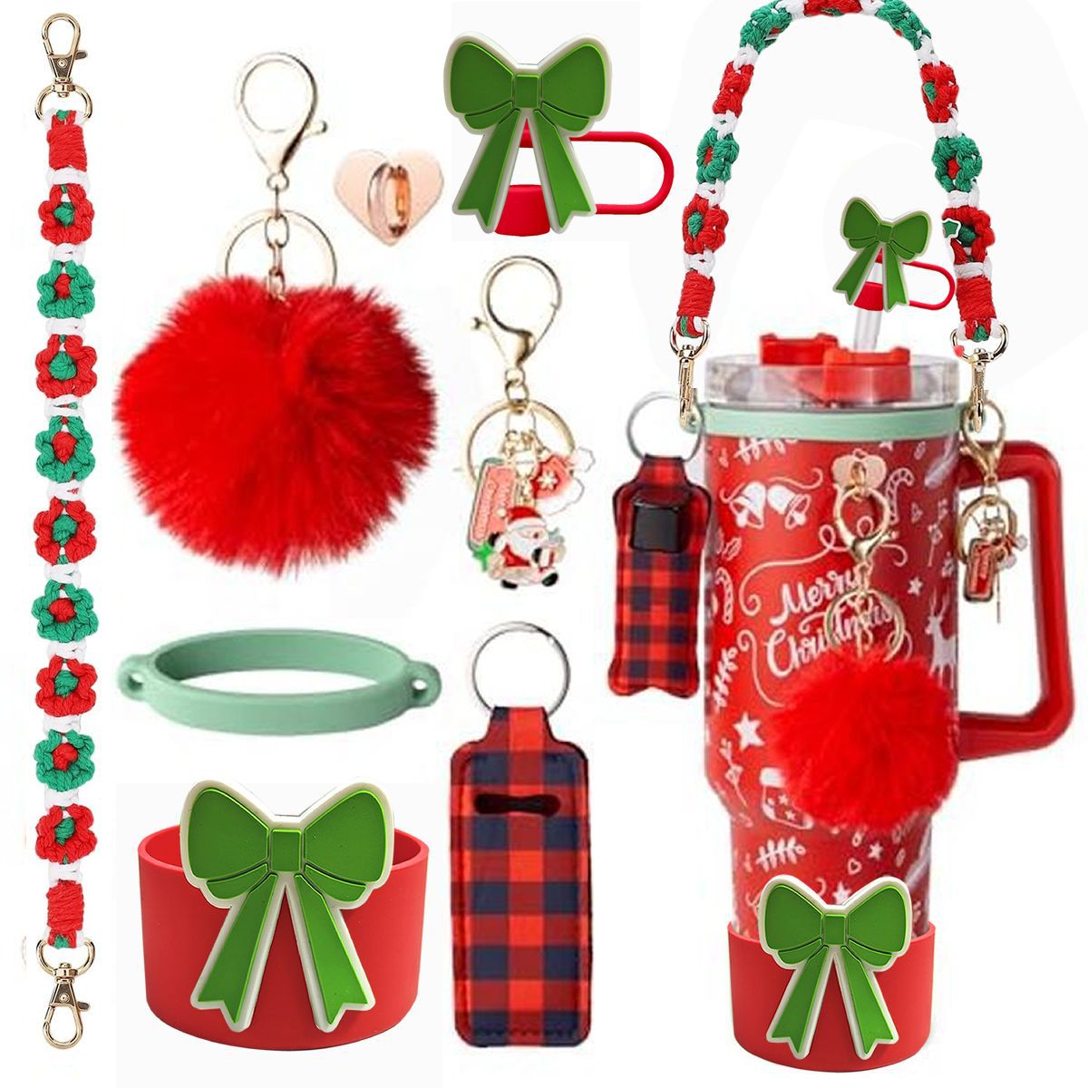 Accesorios de Amazon Stanley 40oz tejido corda de mano flor nudo gorra de paja cubierta taza colgante de pelo