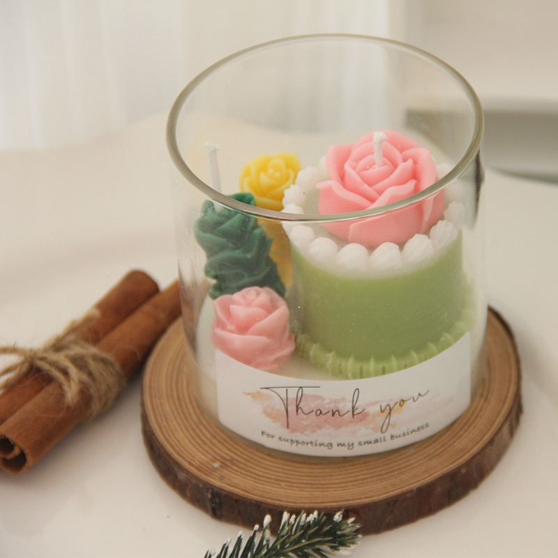 Rosas de vidrio de olor de olor set regalos de regalo verde simple retro regalos navideños regalos de cumpleaños