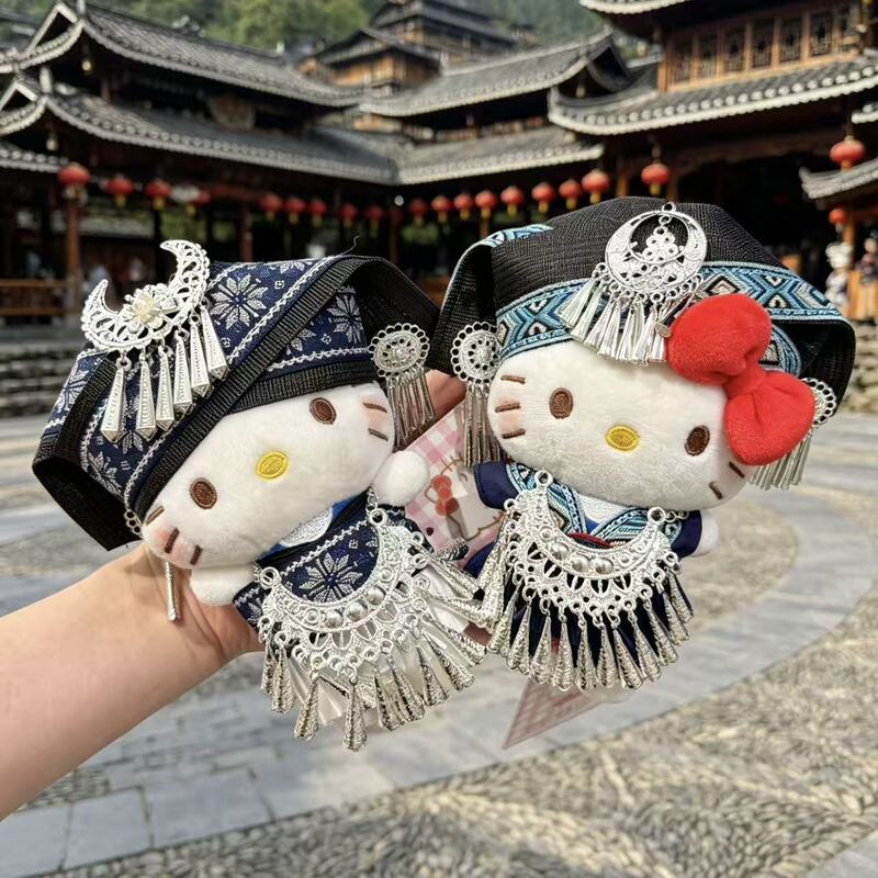 Authentic Miaojiang ethnic style Hello Kitty bag pendant, Guizhou cultural and creative cartoon cute KT doll keychain Authentic Miaojiang ethnic style Hello Kitty bag pendant, Guizhou cultural and creative cartoon cute KT doll keychain