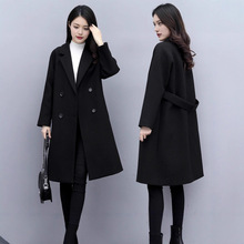 现货1925新款大码女装插肩袖胖妹妹中长款呢子大衣胖mm毛呢外套