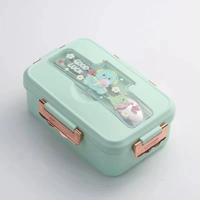 Ланчбокс для студентов Bento, 3 отделения, микроволновый ПП с прибором (ложка/вилка/палочки)