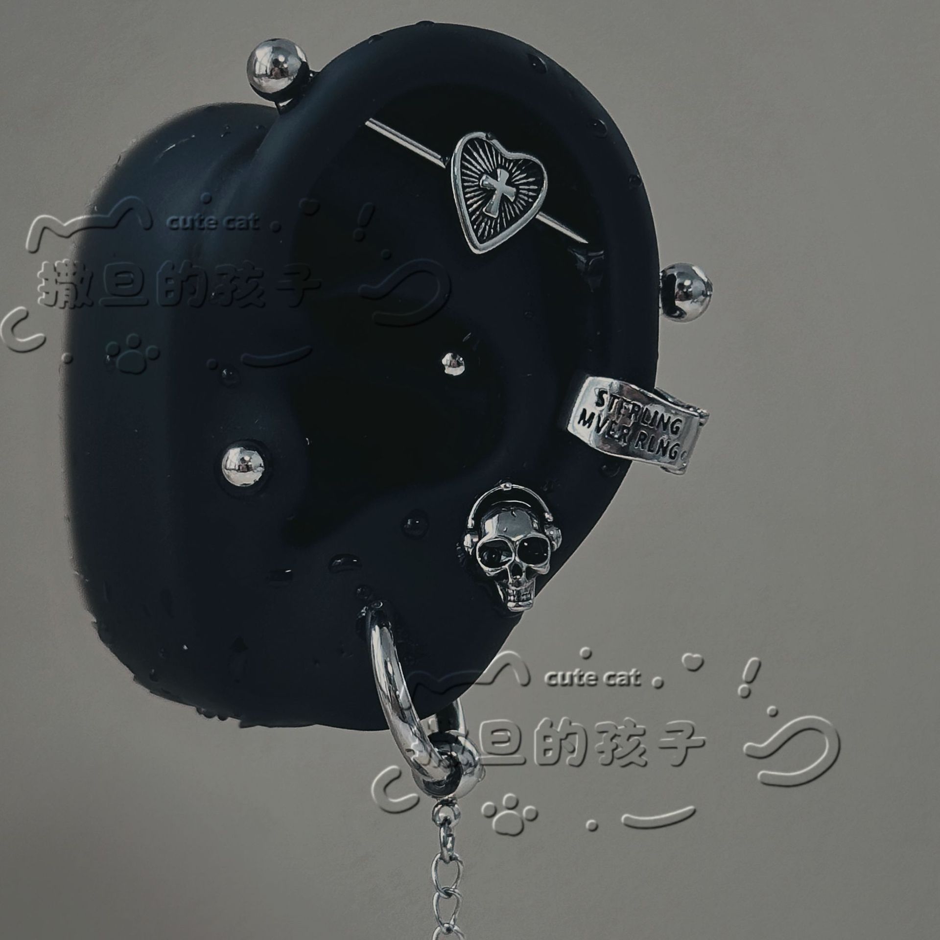 Satan's Child Denim Artist Stud Earrings - 316L Surgical Steel Ear Bone Tragus Helix Cartilage Stud for Punk Style detail image 8