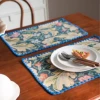 Jacquard carnation embroidered blue shells