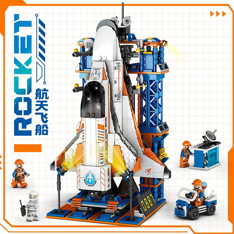 Chinese aerospace constructor, airplane, rocket for boys, toy