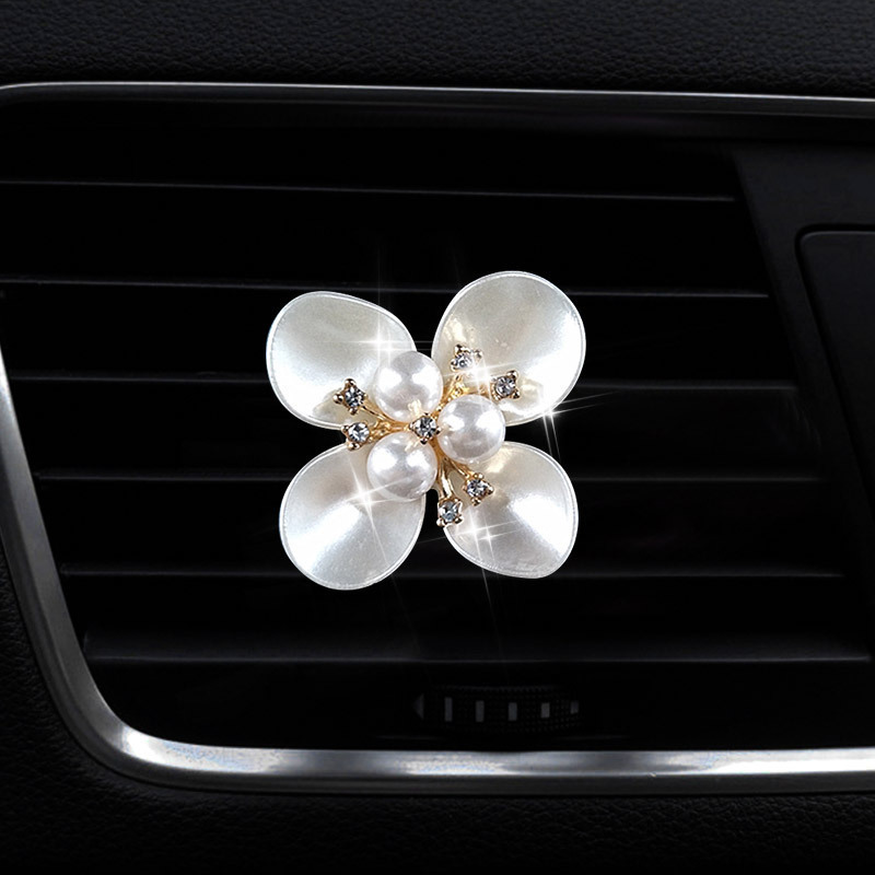 Flor de perla Salida de aire del coche Clip de aromaterapia Aire acondicionado del coche Salida de aire Clip de perfume Accesorios de coche Decoración