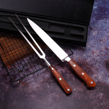 加工定制不锈钢烤肉刀叉2件套户外牛排烤羊烧烤铁板烧套装工具