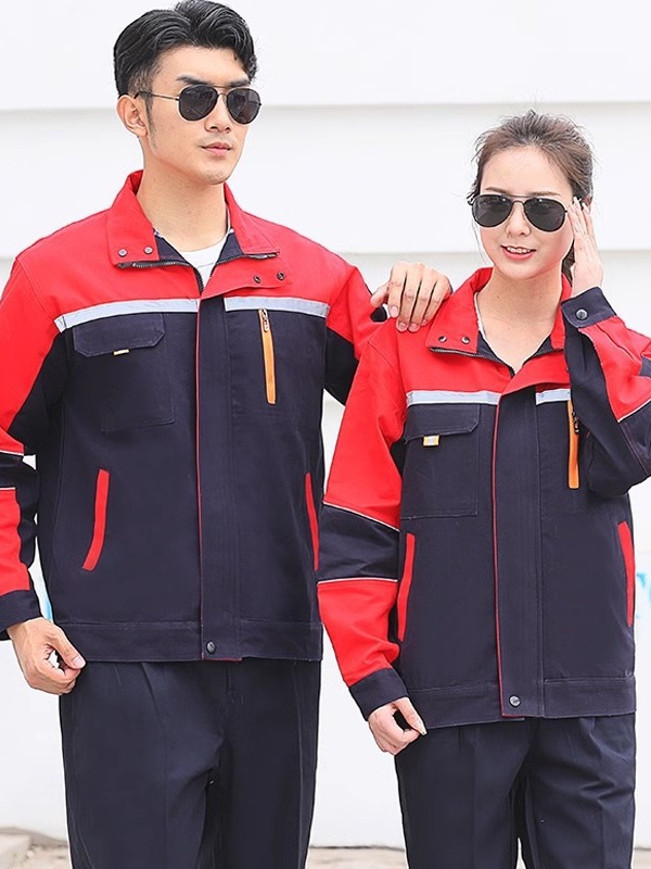 Trajes de trabajo primavera y otoño manga larga doble capa gruesa resistente al desgaste reparación de automóviles logística reflector ingeniería de ropa de seguro laboral personalizada