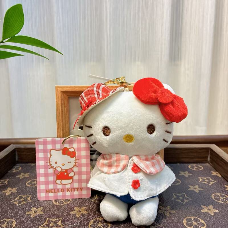 礼帽Kitty夏日度假小披风 挂件可爱饰品粉色公仔毛绒挂饰礼物新款|undefined