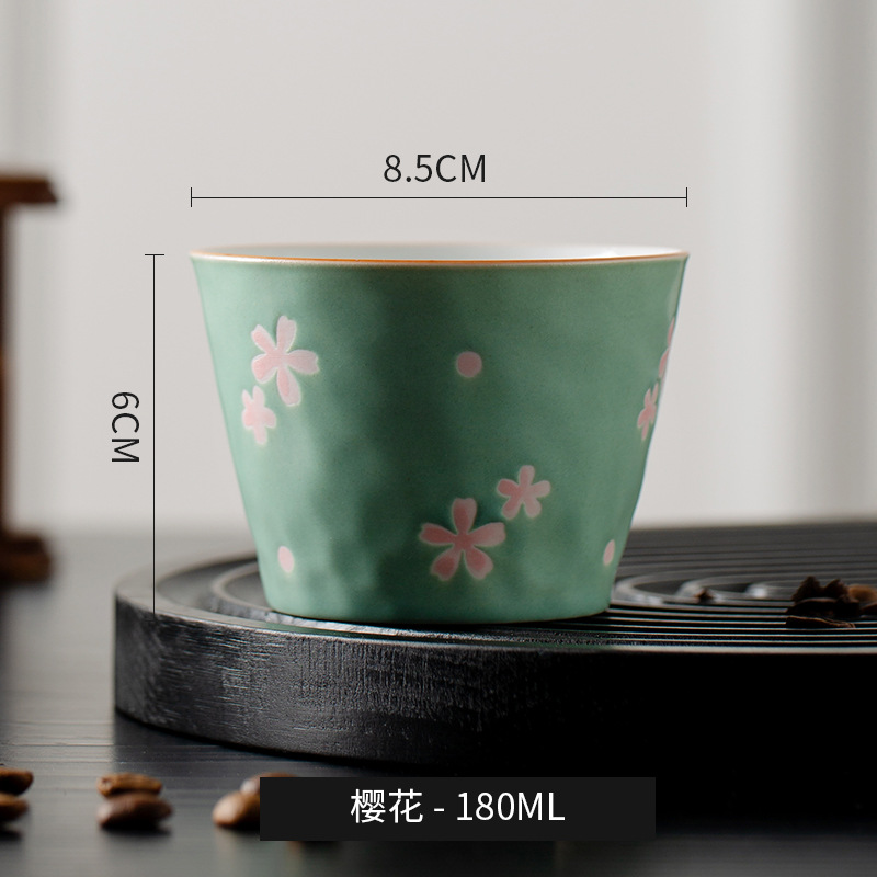 Taza de cerámica japonesa pintada a mano Taza de pudín de helado Taza de mano de alto valor y hermosa Taza de té Taza individual Taza del propietario