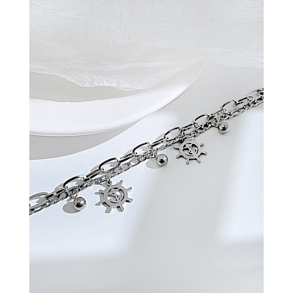 Fashion Anchor Stainless Steel Bracelets Layered Chain No Inlaid Stainless Steel Bracelets
