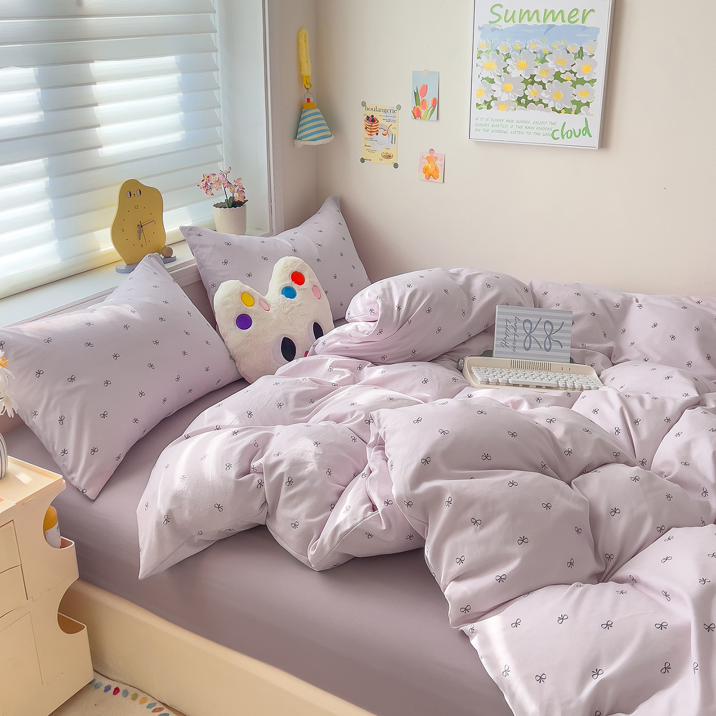 Madre y bebé clase A dormir desnudo algodón cuatro piezas cubierta sábanas de cama super suave cama dormitorio gaza tres piezas