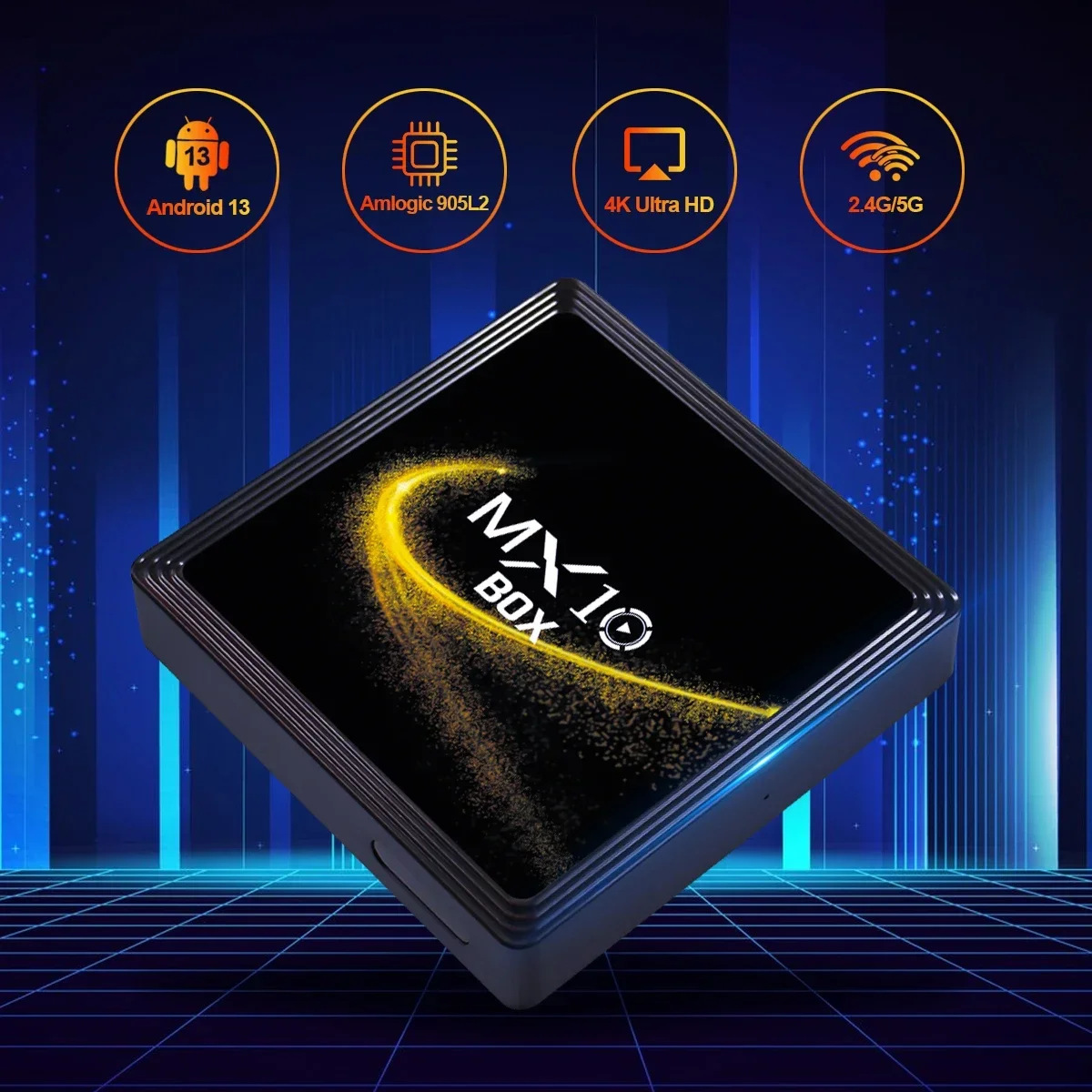 Cross Border MX10 BOX Set Top Box Android 13 Bluetooth Network TV Player 4K 5G WIFI Connection