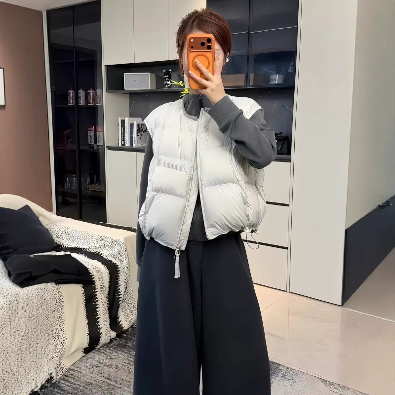 Cross-border autumn and winter new down cotton vest for women, loose casual Korean style college style sleeveless warm jacket