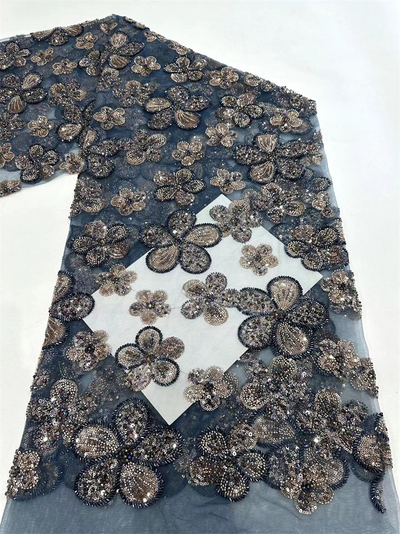 Tejido de encaje de flores de alta calidad industria pesada vestido de boda de lujo vestido de moda de banda Amazon transfronterizo