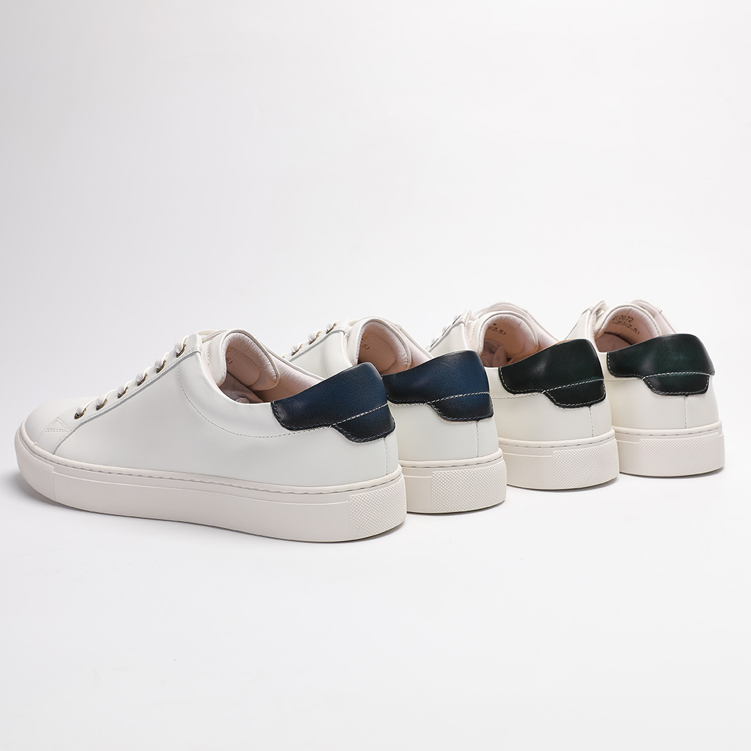 2025 New Fashion Casual White Shoes Colored Men's British Genuine Leather Breathable Sneakers Men's Sports Leather Shoes
