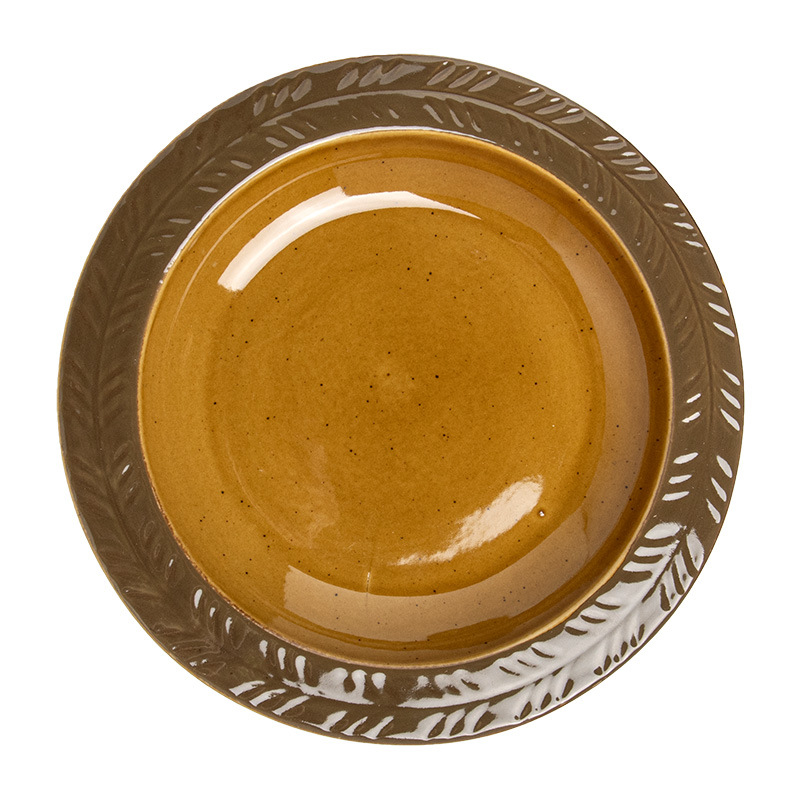 Plato de cerámica creativo, platos de cubierta retro, platos de desayuno superficia, platos de comidas occidentales, platos redondos