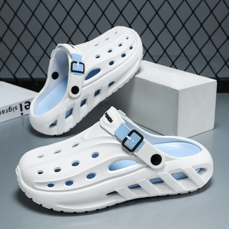 Nuevo estilo de los hombres, ligero, cómodo, tendencia, moda, ocio diario, punta redonda, color a juego, transpirable, zapatos con agujeros para hombres Baotou