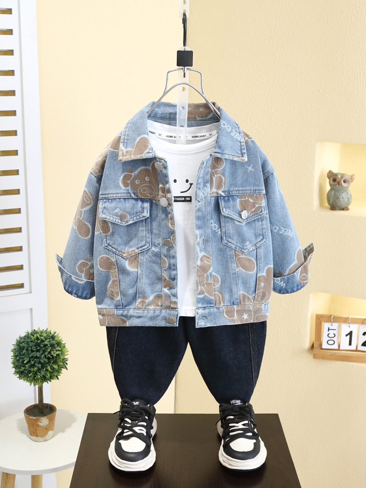 Chaqueta vaquera para niños 7565, estilo primavera y otoño, camisa elegante, top moderno, nuevo modelo 2026 para niños pequeños, conjunto de primavera