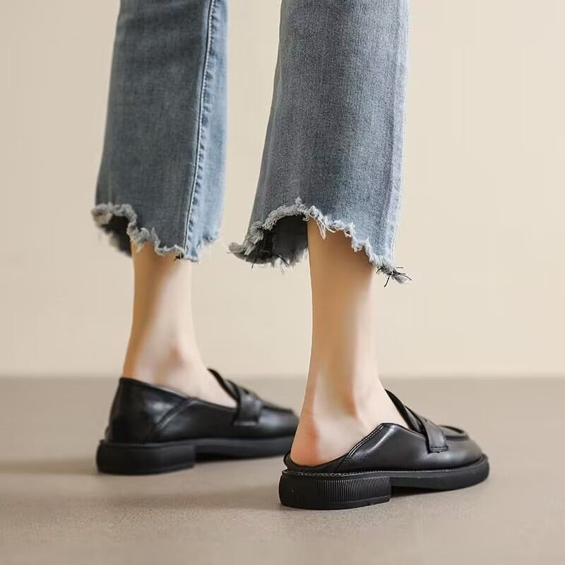 大きいサイズの婦人靴 41 ～ 43 レトロ日本製 JK シューズ 42 本物のソフトレザーのソフトソールの小さな革靴英国風フラットローファー|undefined