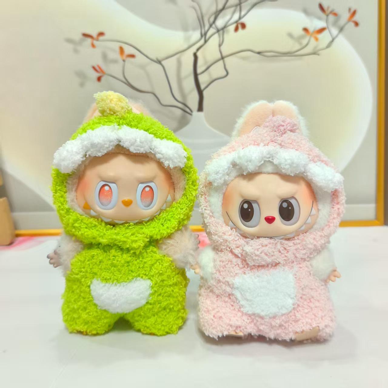 Baby Clothes 17cm First, Second, and Third Generation Blind Box Labubu Clothes Pendant Labubu Plush Dinosaur Jumpsuit Replacement Outfit