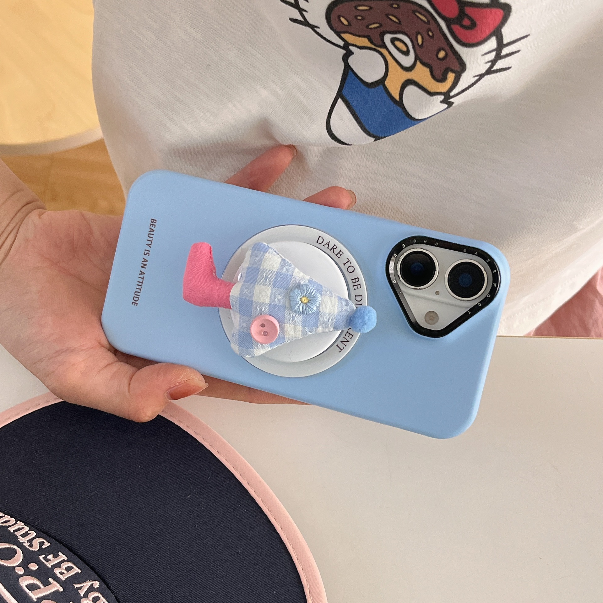 Paraguas magnético de dibujos animados lindo coreano para Apple 16ProMax funda para teléfono móvil 15Pro Simple 14/13 Nuevo 15