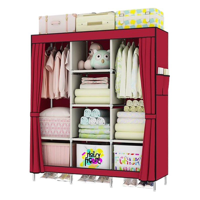 Precio de fábrica simple armario combinación no tejida armario Comercio exterior panorámico color sólido armario de tela plegable armario de tela fábrica