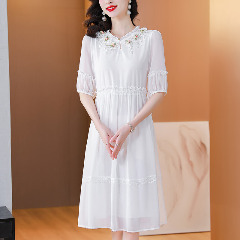 White shiffon summer dress