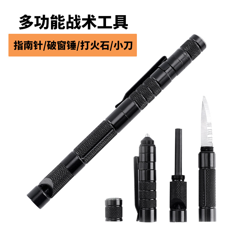 Nuevo producto del fabricante bolígrafo multifunción de autodefensa al aire libre, bolígrafo táctico de aleación de aluminio de ataque de defensa, bolígrafo multiusos para escape