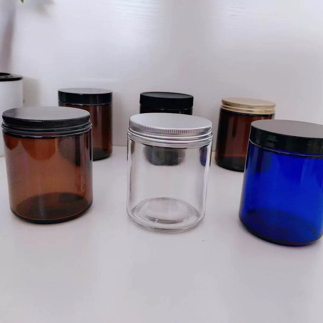现货茶色蜡烛杯圆形铝盖密封香薰蜡烛分装瓶家用氛围diy蜡烛空瓶