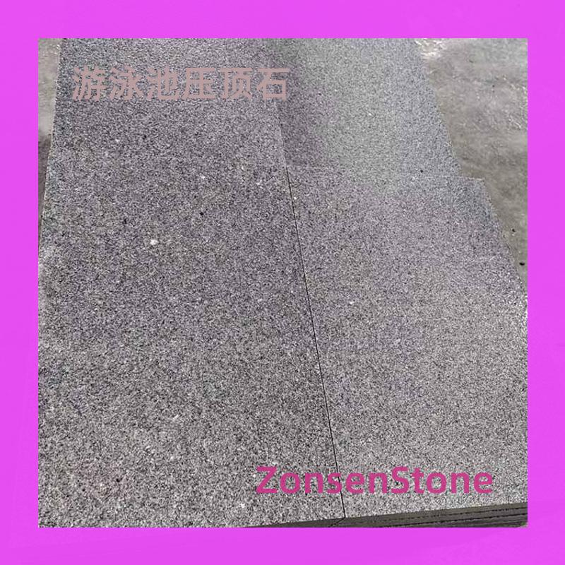 Stone Swimming Pool Coping Stones in Granite Are Produced on Demand with Customizable Sizes and Optional Materials