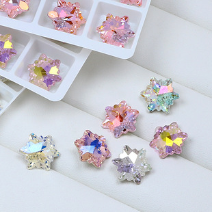 Dongzhou nail drill 12MM big snowflake pointed bottom drill super flash rhinestone DIY accessories simple fashion glass drill