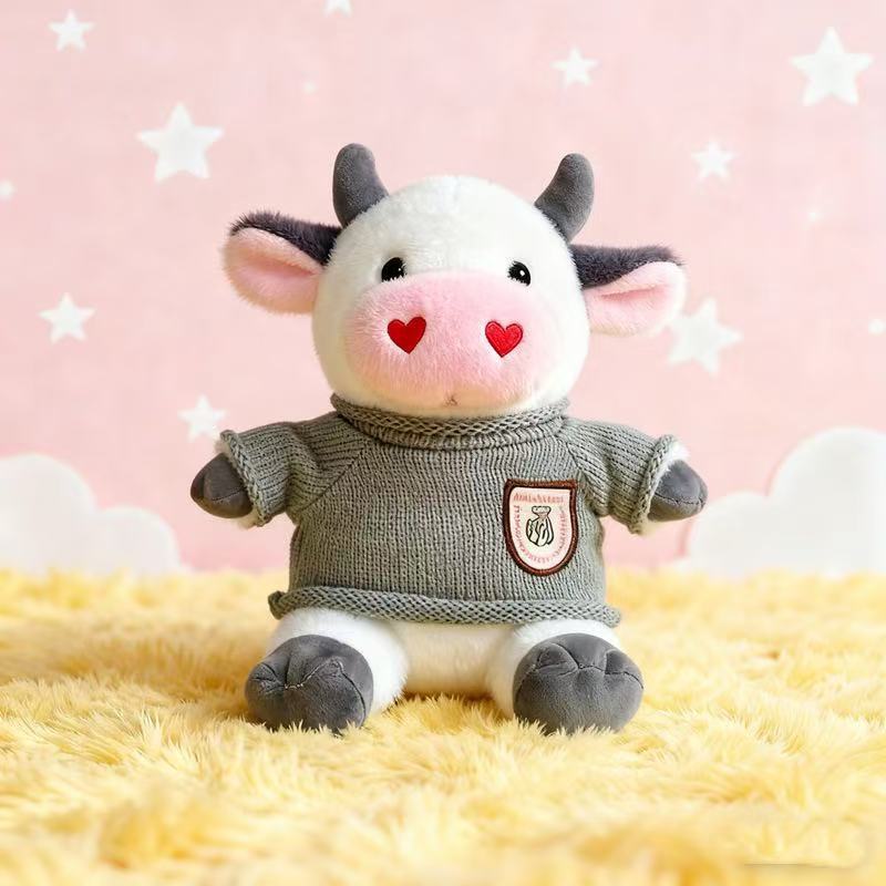Transfronterizos de vestir grandes flores juguetes de peluche muñecas de vaca zodiacal muñecas de tela regalo muñecas de vaca de flores muñecas