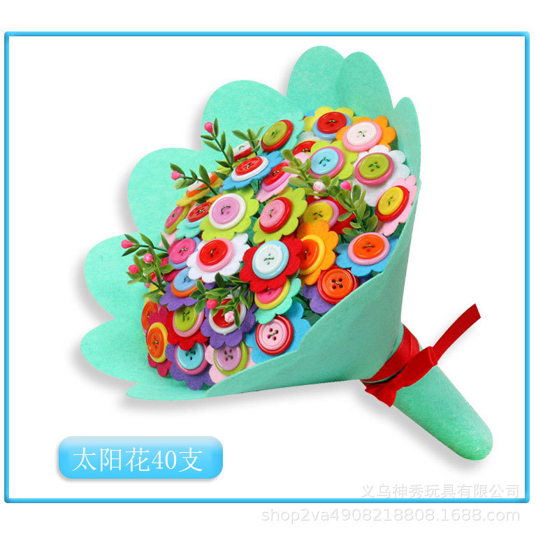 1 ramo adulto regalo Clavel ramo Corte libre no tejido hecho a mano DIY material creativo paquete