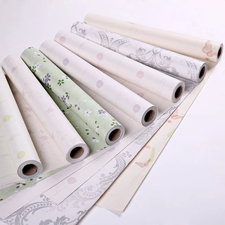 WOW加工定制亚马逊墙纸精装小卷大号小米数卧室装饰印花墙贴pvc
