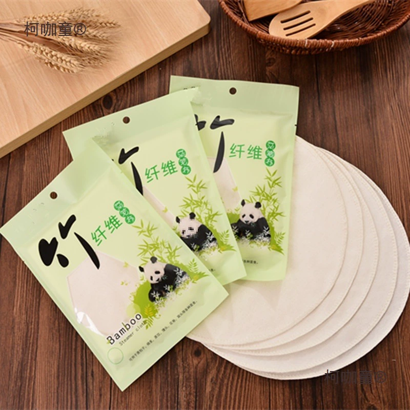 Bamboo fiber high temperature resistant non-stick oil steamer cloth kitchen steamed bun steamed bun dumplings non-stick thick round wheat