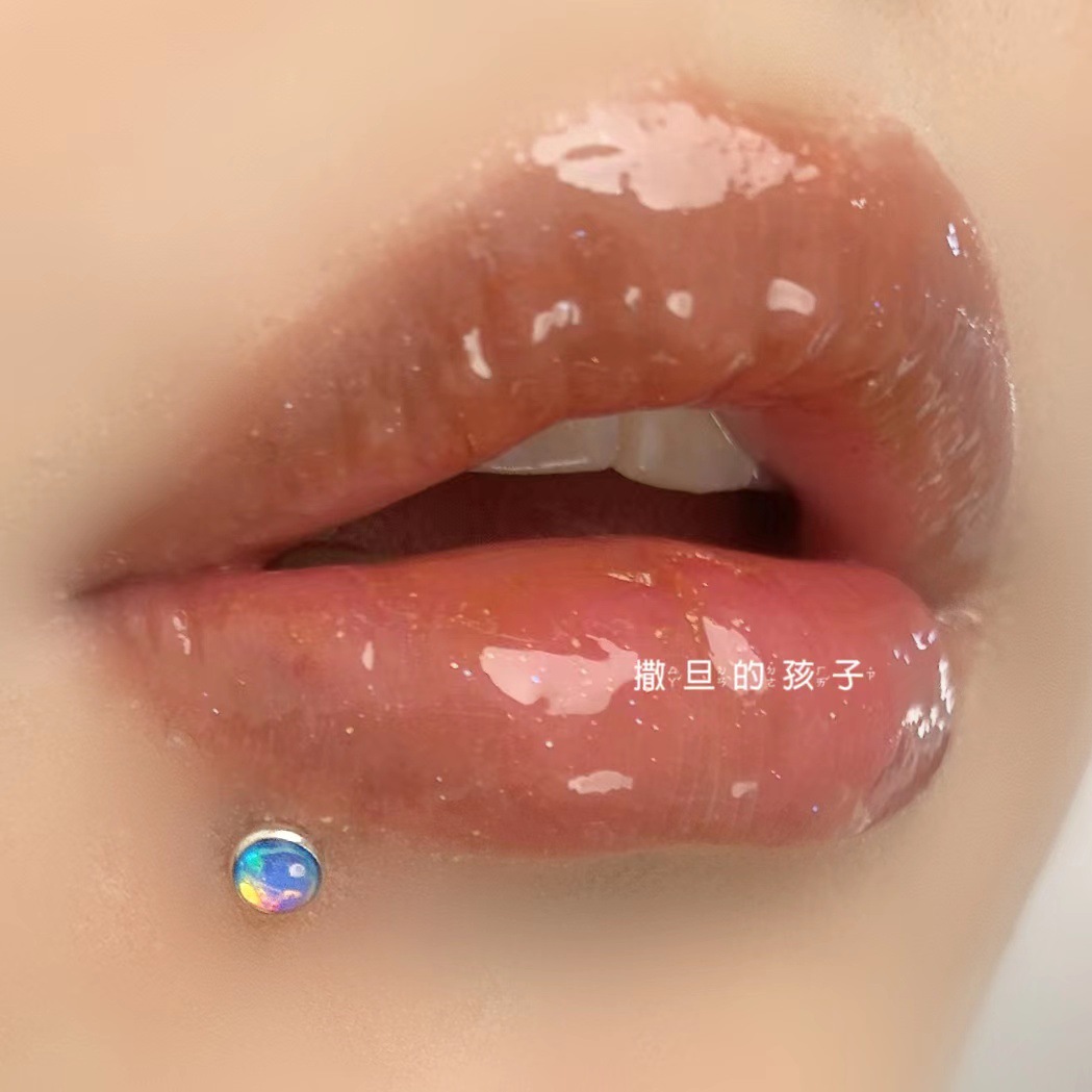 Labret stud lip piercing jewelry styling detail