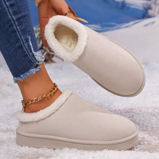 Cross-Border Large Size Cotton Shoes for Women 2025 Winter New Style Fleece-Lined Warm Birkenstock Retro Slippers Low-Top Snow Boots for Women