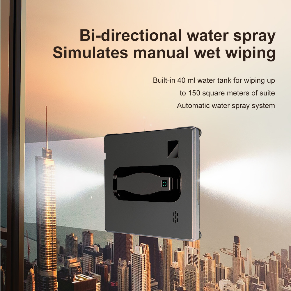 Robot de limpieza de ventanas de alto nivel de venta caliente limpiador automático de ventanas de vidrio exterior limpiador de ventanas eléctrico de control remoto doméstico conveniente limpieza