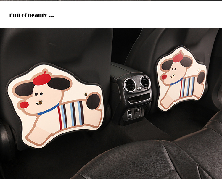 Cat and Puppy Car Seat Anti-Kick Pad Rear Seat Anti-Dirt Wear-Resistant Decorative Protective Pad Anti-Wear Pad Seat Back
