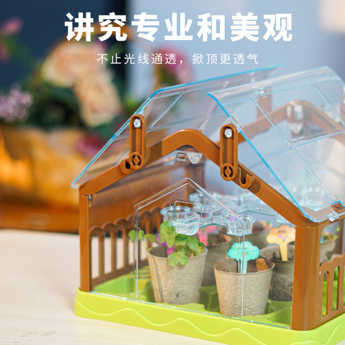 Children's mini planting sunroom scientific plant observation experiment kindergarten primary school students planting flowers and building toys