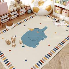 インスタ映えするリビングルーム用レザーカーペット、汚れに強い子供部屋用ベビー厚手クロールマット、寝室用PVC滑り止め防水フロアマット