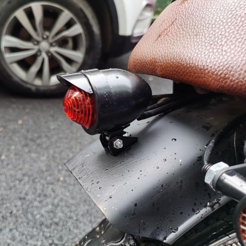 Motorcycle Accessories Retro Modified Tail Light Cruise Prince Motorcycle Metal Round Small Tail Light Brake Light Led Universal