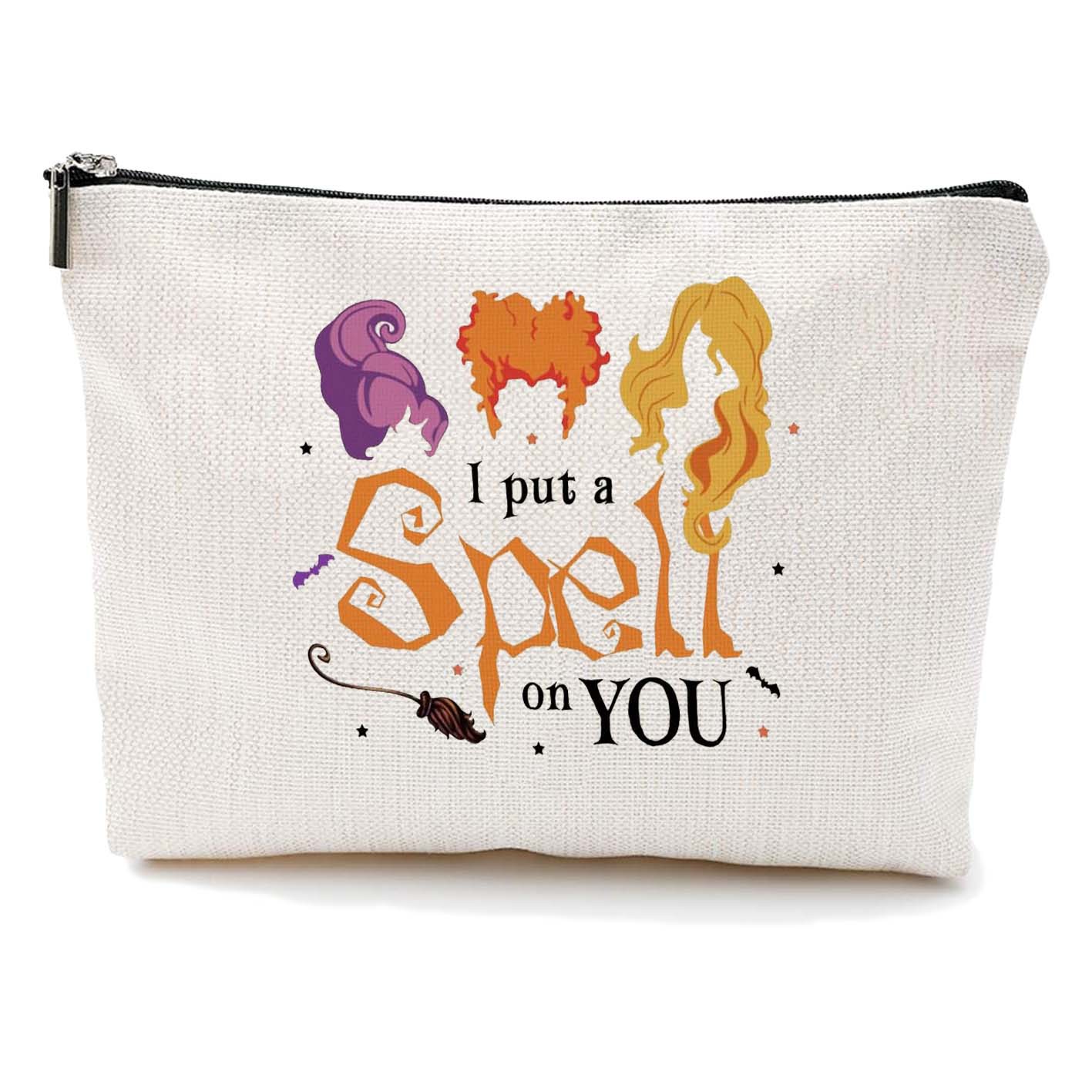 Transfronterizos Amazon Halloween maquillaje letras Halloween brujas maquillaje bolsa bolsa de almacenamiento lino fábrica directa