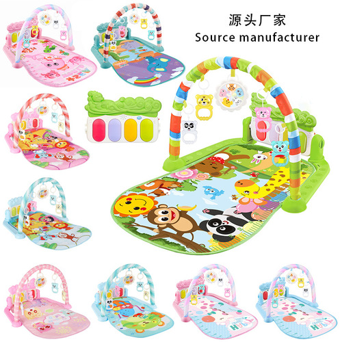 Infant and Toddler Music Pedal Piano Fitness Frame for 0-12 Month Baby Crawling Mat Amazon Cross-border Toys