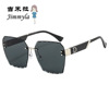 Wavy fashionable sunglasses, metal brand glasses, European style