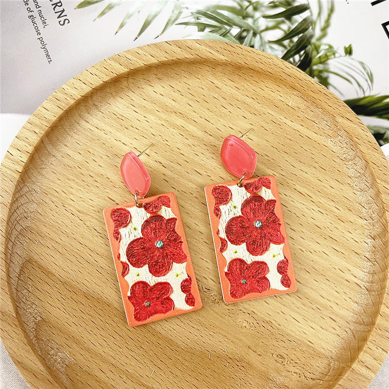 Ig Style Retro Flower Arylic Women's Drop Earrings display picture 3