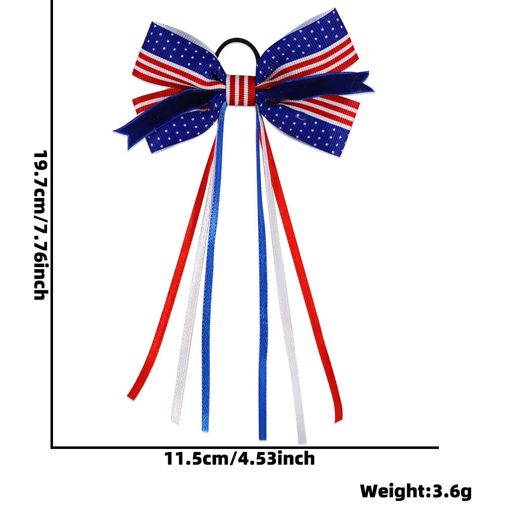 Nuevo Día de la Independencia Americana Bowknot Head Cuerda Estrella Bandera Estampado Día Nacional Tema Fiesta Decoración Cinta Anillo para el cabello image 14