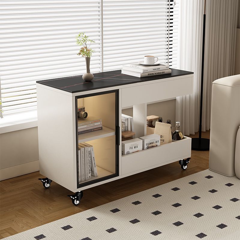 Movable Coffee Table, Trolley, Side Table, Small Household Tea Table, Multi-Functional Light Luxury Sofa, Side Table, Side Cabinet