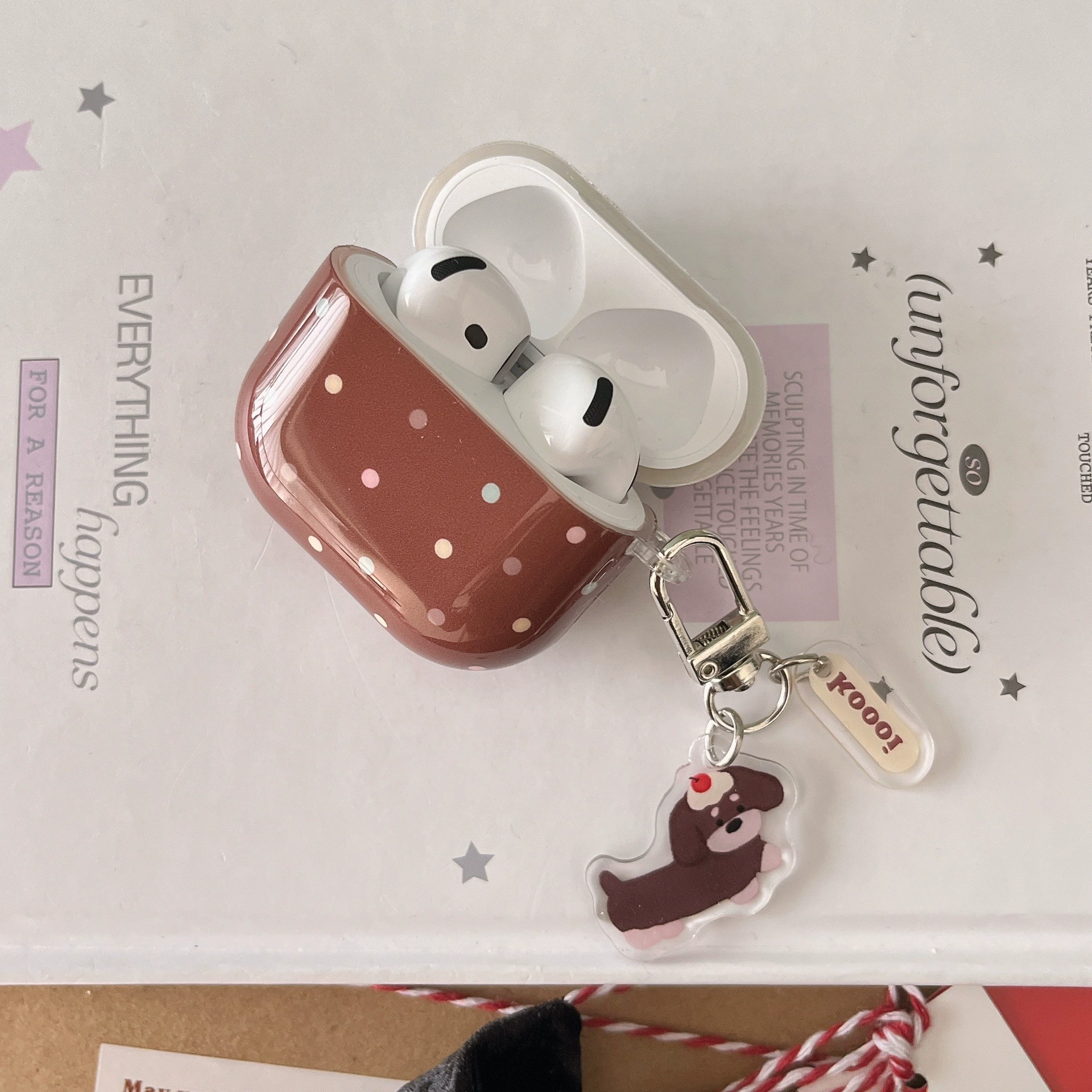 Ретро коричневый футляр в горошек и клетку, подходит для AirPods 4 поколения, защитный чехол для наушников AirPods 3, Apple Pro2, мягкий