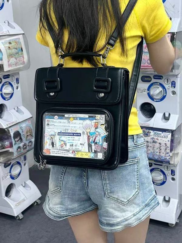 痛バッグ 透明 女性用 デイリー 斜め掛け ショルダー 少食 学生 社畜 カバチ 大容量痛バッグ|undefined